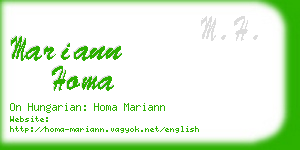mariann homa business card